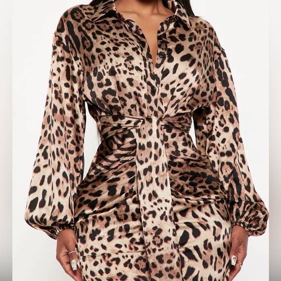 Leopard Print Midi Dress - Picture 3 of 3